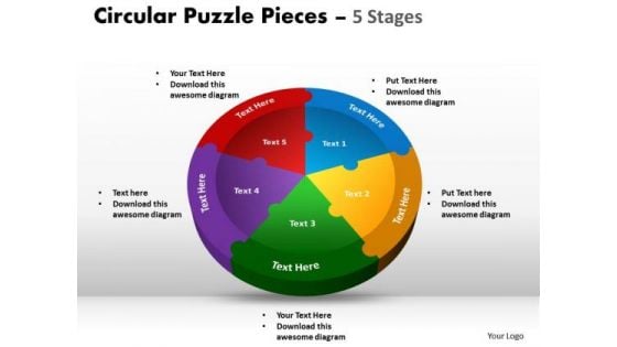 Consulting Diagram Circular Puzzle Templates Pieces 5 Stages Business Finance Strategy Development