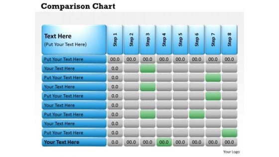 Consulting Diagram Comparison Chart With Eight Steps Marketing Diagram