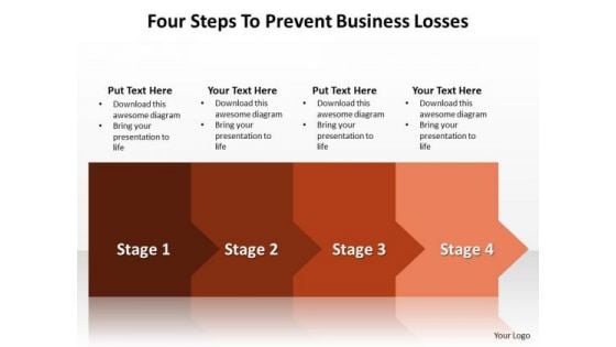 Consulting Diagram Four Steps To Prevent Business Losses Sales Diagram