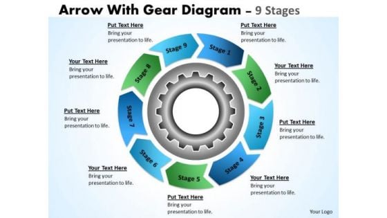 Consulting Diagram Gear Planning Process With Cirular Flow Chart 9 Stages Sales Diagram