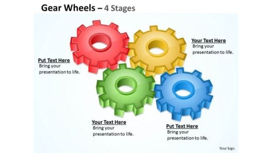 Consulting Diagram Gear Wheels 4 Stages Marketing Diagram