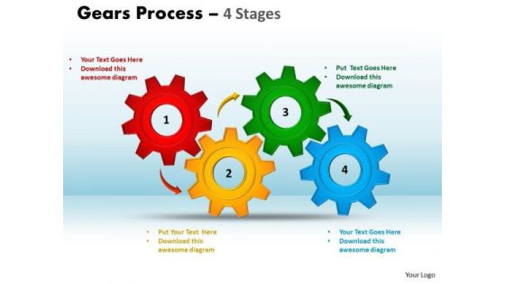 Consulting Diagram Gears Process 4 Stages Style Business Diagram