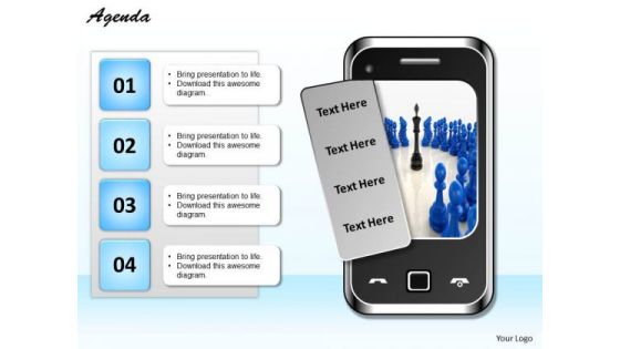 Consulting Diagram Graphic Of Mobile With Four Text Box Business Diagram