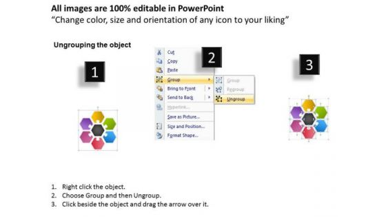 Consulting Diagram Hexagon Diagram Multicolor 6 Hexagons Sales Diagram