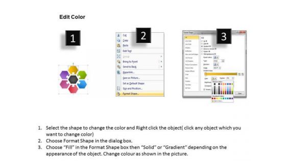 Consulting Diagram Hexagon Diagram Multicolor 6 Hexagons Sales Diagram