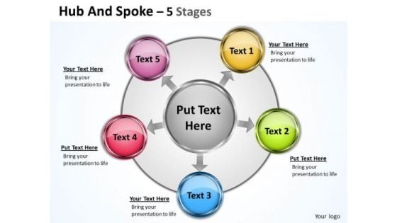 Consulting Diagram Hub And Spoke 5 Stages Business Diagram