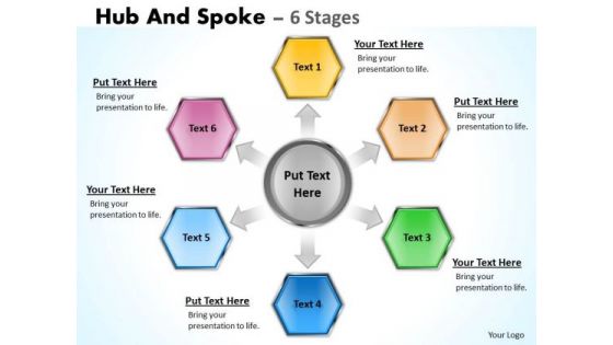 Consulting Diagram Hub And Spoke 6 Stages Business Diagram