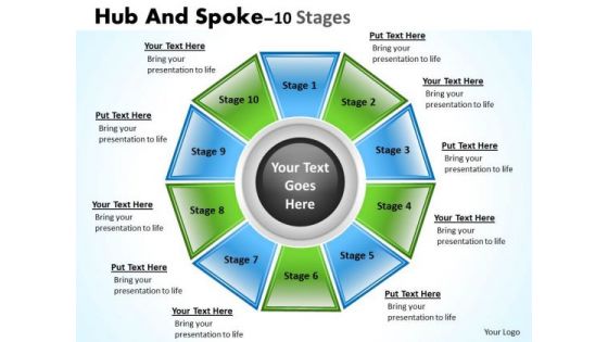 Consulting Diagram Hub And Spoke Stages 10 Sales Diagram