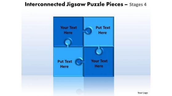 Consulting Diagram Interconnected Jigsaw Puzzle Pieces Stages 4 Strategy Diagram