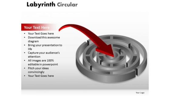 Consulting Diagram Labyrinth Circular Arrow Business Finance Strategy Development