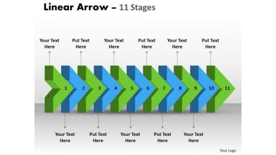 Consulting Diagram Linear Arrow 11 Stages 2 Sales Diagram
