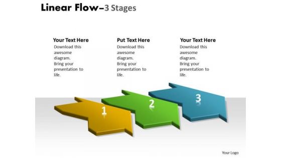 Consulting Diagram Linear Flow 3 Stages Marketing Diagram