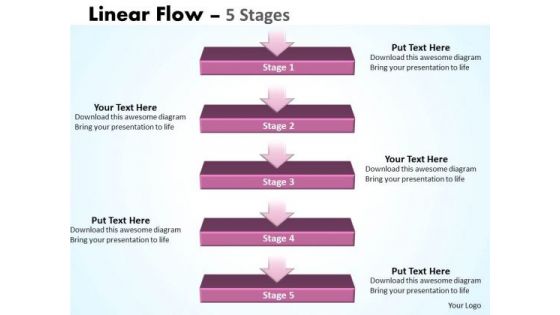 Consulting Diagram Linear Flow 5 Stages Strategy Diagram