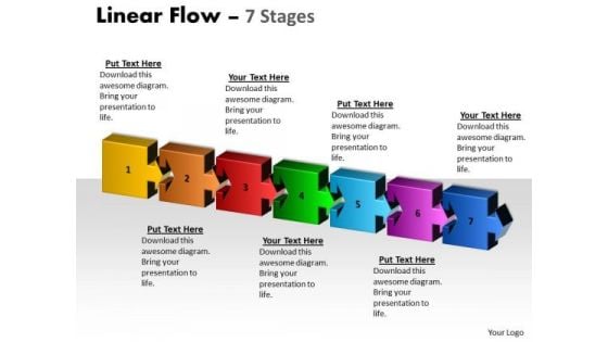 Consulting Diagram Linear Flow 7 Stages Strategic Management