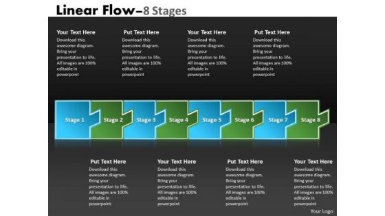 Consulting Diagram Linear Flow 8 Stages Strategy Diagram