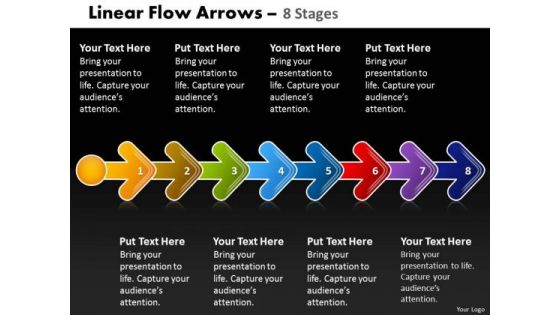 Consulting Diagram Linear Flow Arrow 8 Stages Marketing Diagram