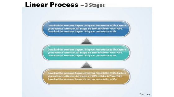 Consulting Diagram Linear Process Business 3 Stages Strategy Diagram