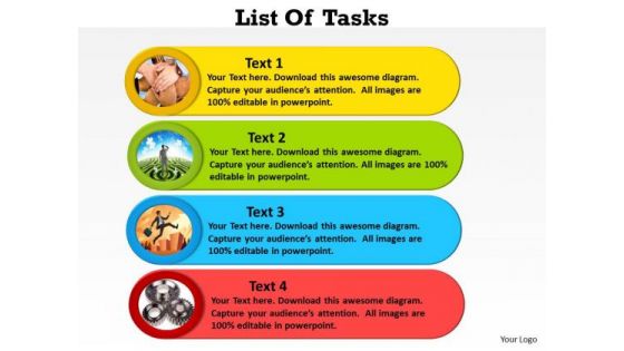 Consulting Diagram List Of Tasks Colorful Business Diagram