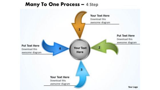 Consulting Diagram Many To One 4 Steps 7 Business Diagram