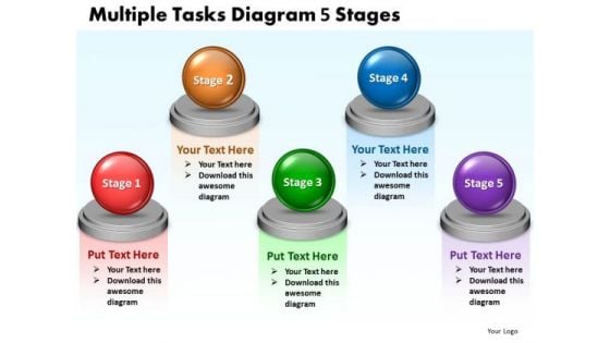 Consulting Diagram Multiple Tasks Diagram 5 Stages Strategy Diagram