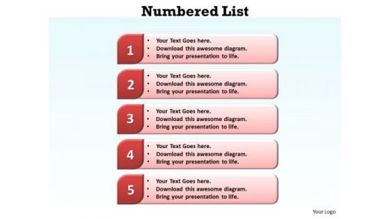 Consulting Diagram Numbered List PowerPoint Slide Sales Diagram Consulting Diagram Numbered List PowerPoint Slide Sales Diagram