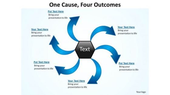 Consulting Diagram One Cause Four Outcomes Ppt Slides 16 Sales Diagram