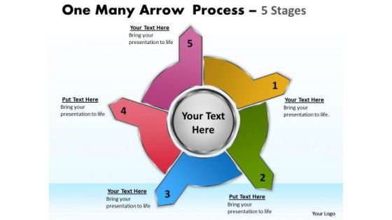 Consulting Diagram One Many Arrow Process 5 Stages Business Cycle Diagram