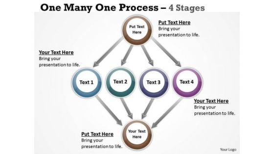 Consulting Diagram One Many One Process 4 Stages Strategy Diagram