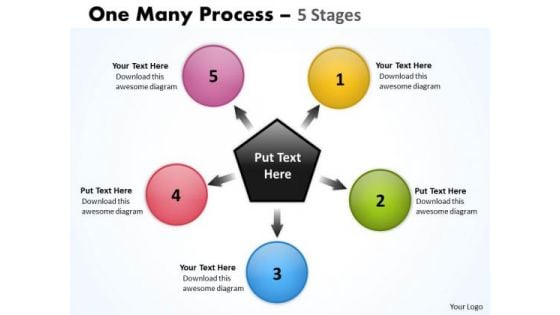 Consulting Diagram One Many Process 5 Stages Business Framework Model