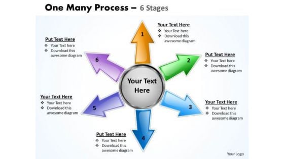 Consulting Diagram One Many Process 6 Step Business Framework Model