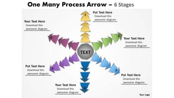 Consulting Diagram One Many Process Arrow 6 Stages Sales Diagram