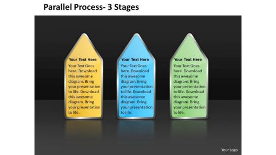 Consulting Diagram Parallel Process 3 Stages Business Cycle Diagram