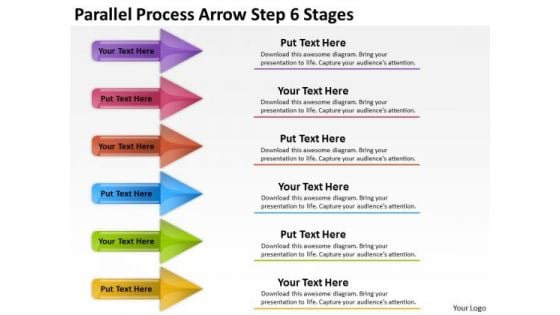 Consulting Diagram Parallel Process Arrow Step 6 Stages Business Diagram