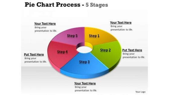 Consulting Diagram Pie Chart 5 Step Circular Strategy Diagram