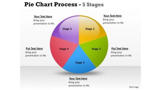 Consulting Diagram Pie Chart Process 5 Stages Business Diagram