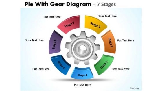 Consulting Diagram Pie With Gear Diagram 7 Stages Strategic Management