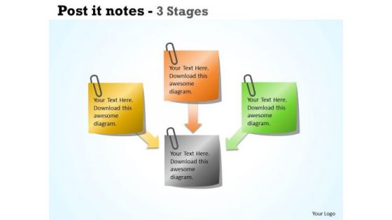 Consulting Diagram Post It Notes 3 Stages 8 Strategic Management