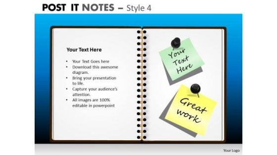 Consulting Diagram Post It Notes Style 4 Business Framework Model