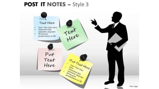 Consulting Diagram Post It Notes Style Business Finance Strategy Development