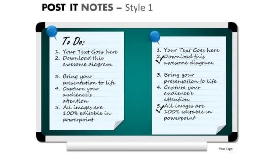 Consulting Diagram Post It Notes Style Business Framework Model