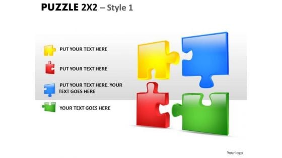 Consulting Diagram Puzzle 2x2 Style 1 Business Diagram