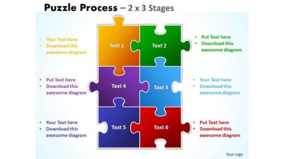 Consulting Diagram Puzzle Process 2 X 3 Stages Sales Diagram