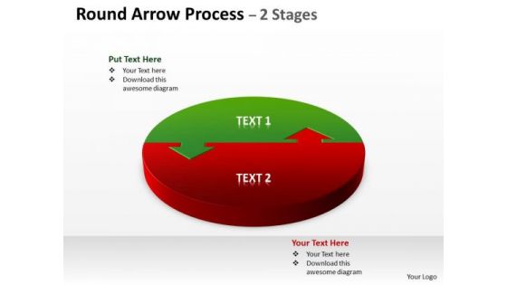 Consulting Diagram Round Arrow Process 2 Stages Business Diagram