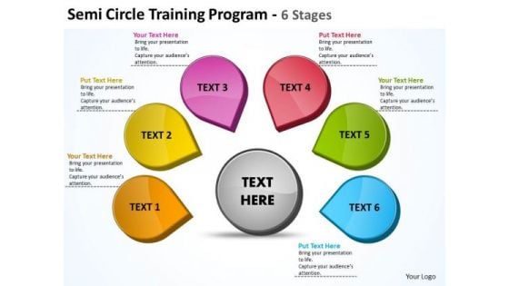 Consulting Diagram Semicircle Training Program 6 Stages 17 Business Diagram