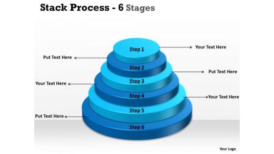 Consulting Diagram Stack Process With 6 Stages For Sales Strategy Diagram