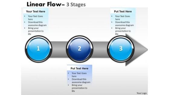 Consulting Diagram Strategy Diagram Linear Flow 3 Stages Sales Diagram