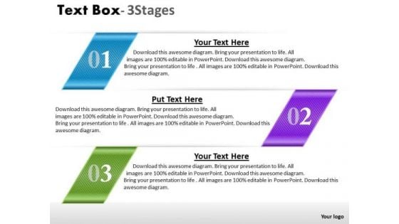 Consulting Diagram Text Box 3 Stages Sales Diagram