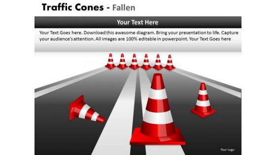 Consulting Diagram Traffic Cones Fallen Business Diagram