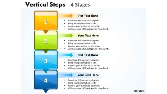 Consulting Diagram Vertical Steps Colorful Diagram Strategy Diagram