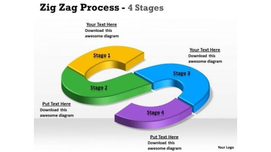 Consulting Diagram Zig Zag 4 Step Strategy Diagram